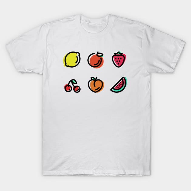 Fruit Icons T-Shirt by foodwear